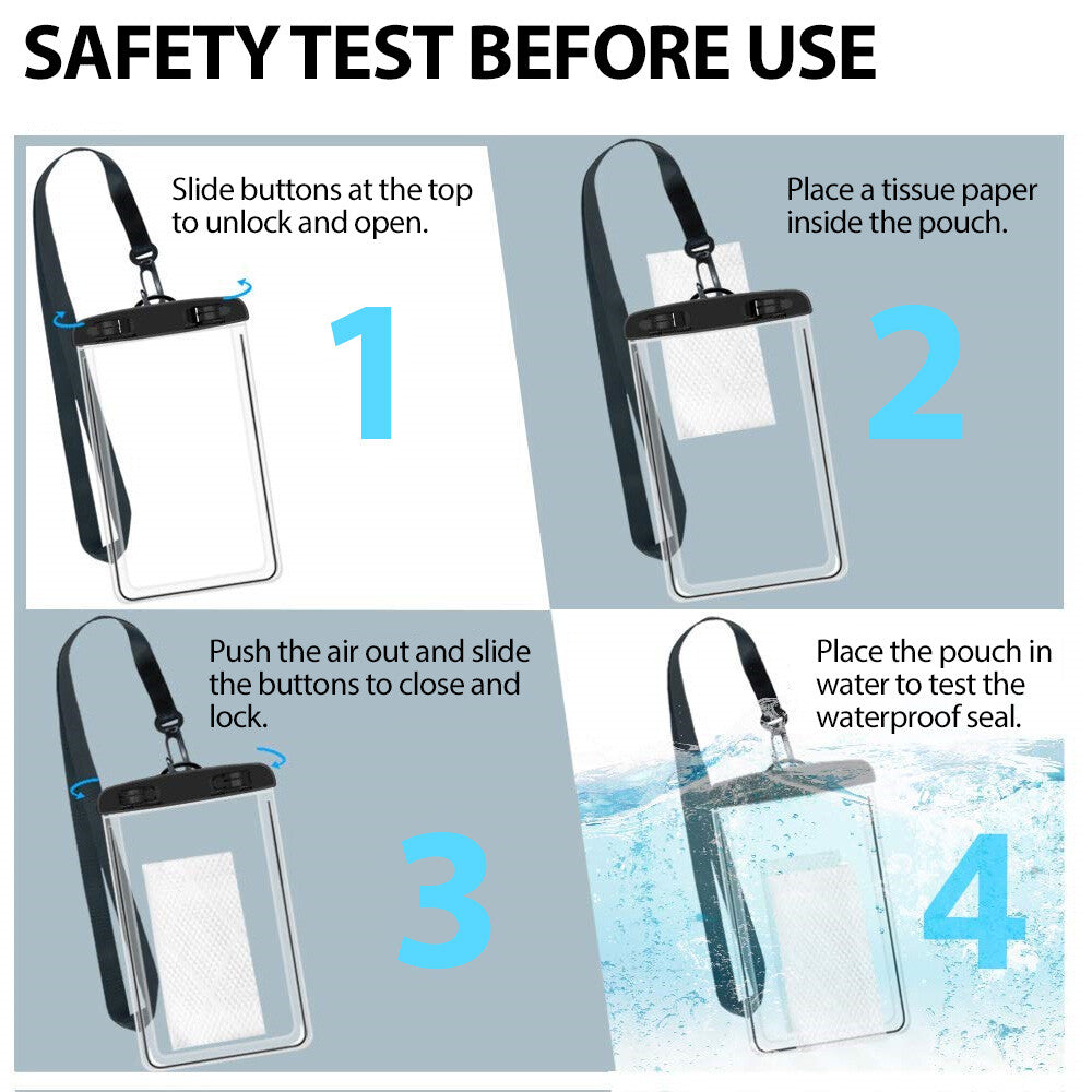 Waterproof Phone Bag Pouch Underwater Swimming Cell Phone Case Cover Dry Bag