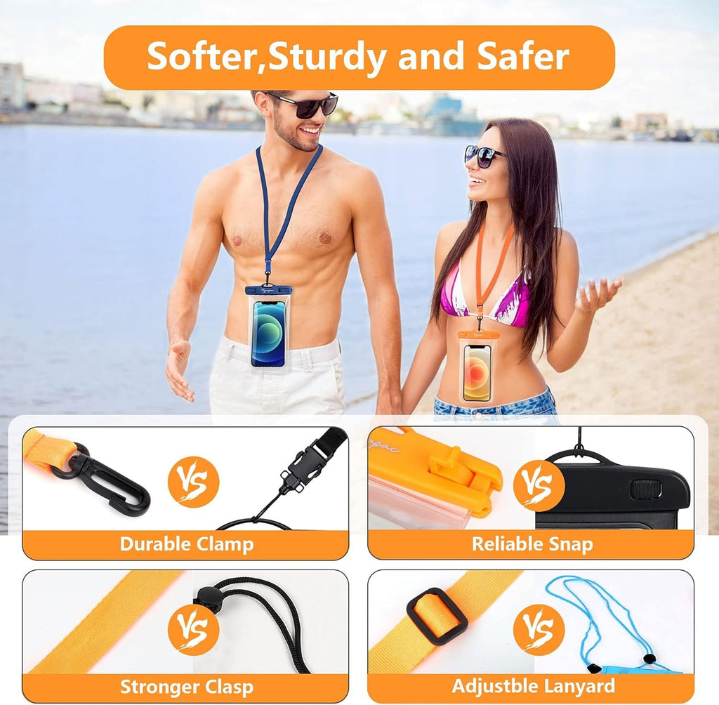 Waterproof Phone Pouch Bag - 7.5In Water Proof Cell Phone Case for Beach Travel