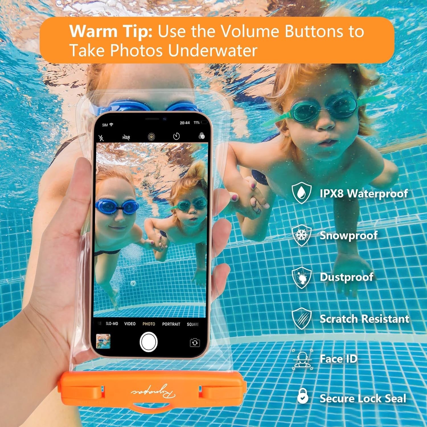 Waterproof Phone Pouch Bag - 7.5In Water Proof Cell Phone Case for Beach Travel